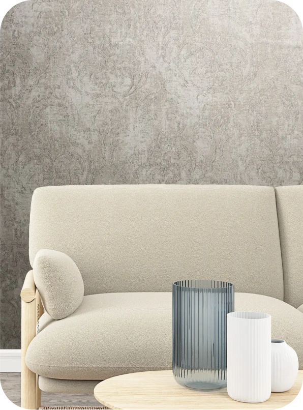 Grey wallpaper with concrete effect